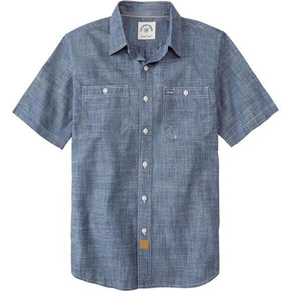 Mens Short Sleeve Button Down Casual Cotton Regular Fit Lightweight - Picture 1 of 6